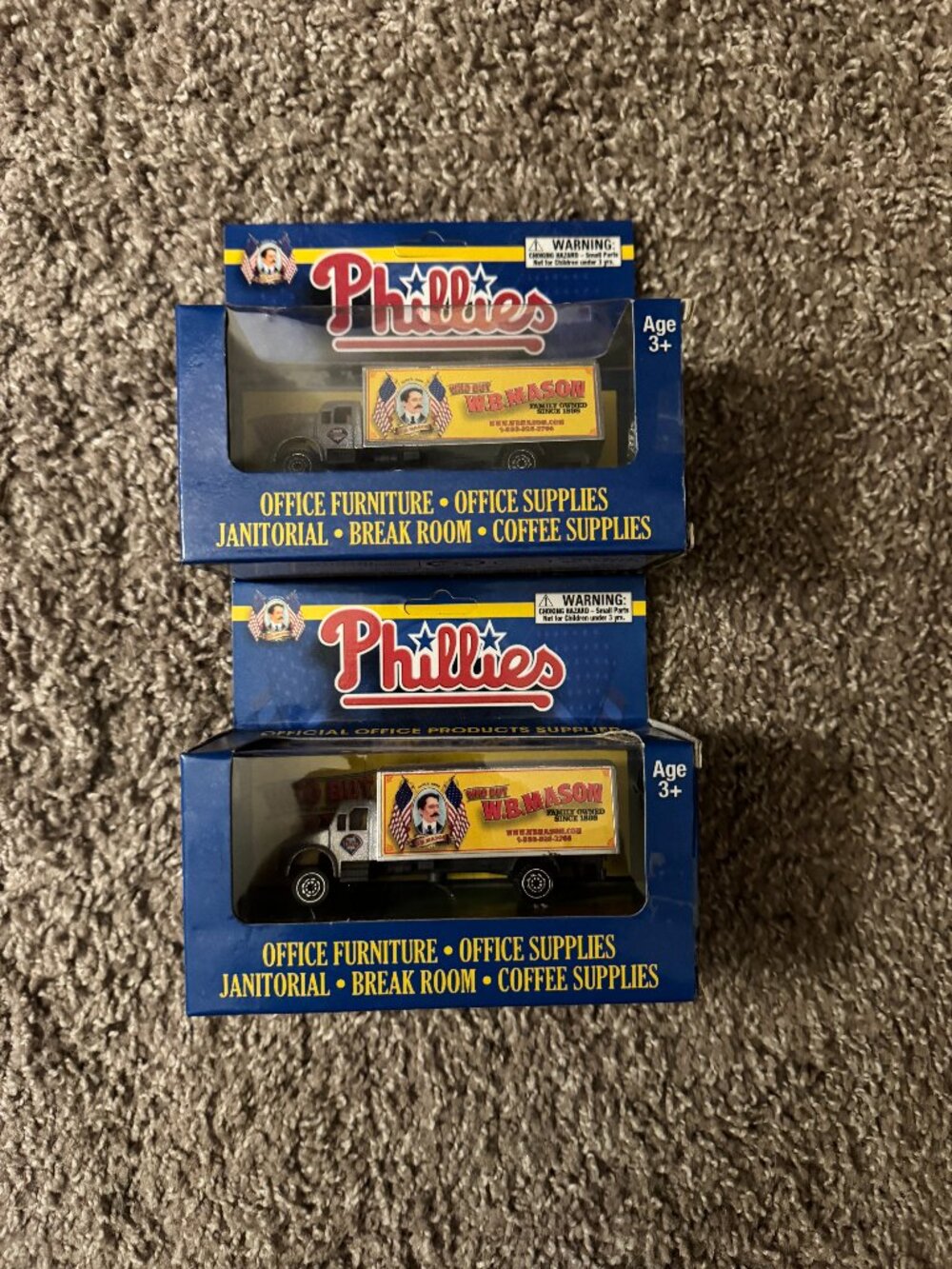 Lot of 2 Philadelphia Phillies W.B. Mason Diecast Delivery Truck SGA New In Box